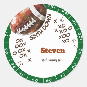 American football sport ball kids birthday classic round sticker