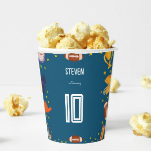 American football sport ball kids birthday paper cups