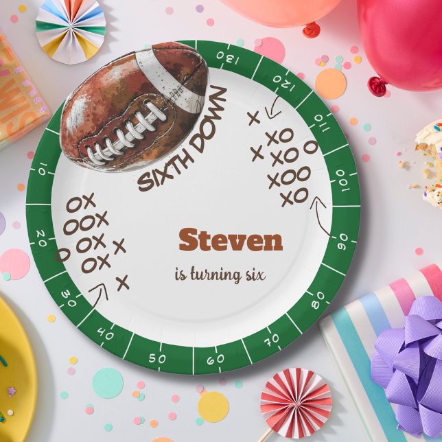 American football sport ball kids birthday paper plate (Creator Uploaded)