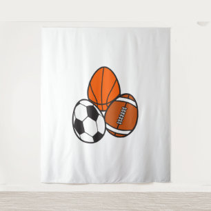 American Football Sports Soccer Basketball Easter Tapestry