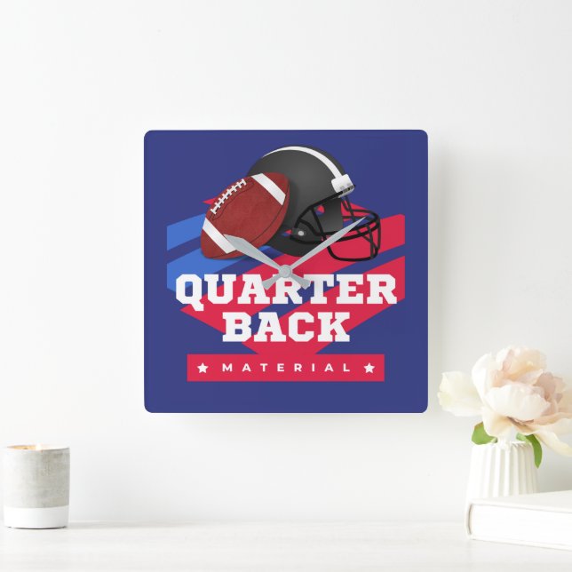 American Football Square Wall Clock (Home)