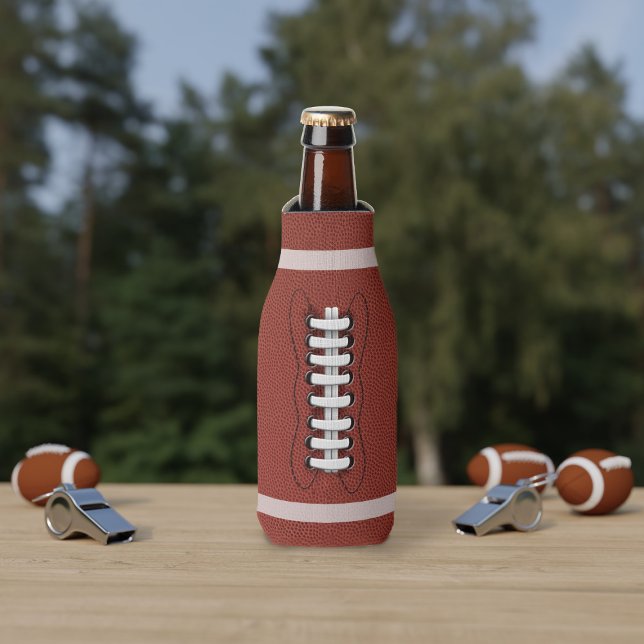 American Football Tailgate Party Bottle Cooler (Hup! Perfect bottle cooler for your sports themed birthday party! Just add your name and initial)