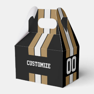 American Football Team Colours Black And Gold Favour Box