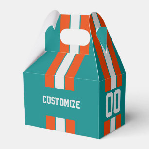 American Football Team Colours Turquoise And Orang Favour Box