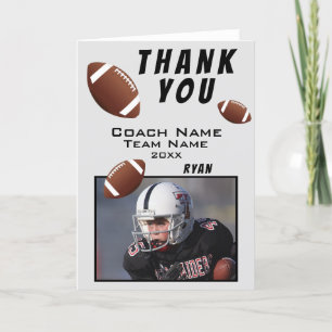 American Football Thank you Coach Photo Card