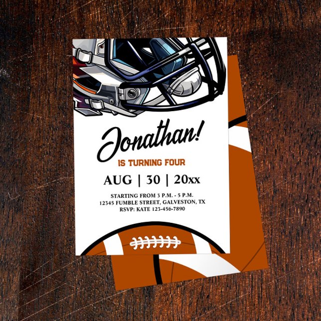American Football Theme Birthday Invitation (Creator Uploaded)