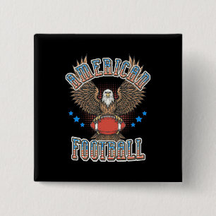American Football USA Flag 15 Cm Square Badge
