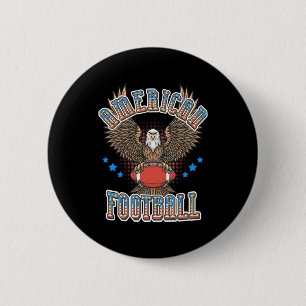 American Football USA Flag 6 Cm Round Badge