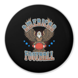 American Football USA Flag Ceramic Knob