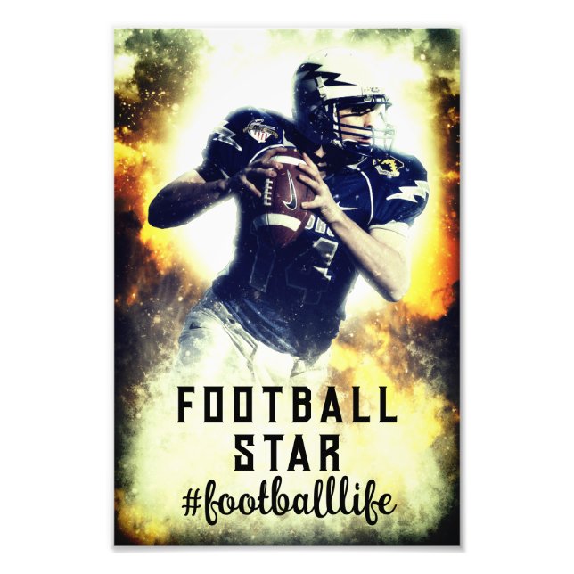 American football vintage player  photo print (Front)