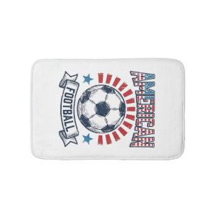 American Football Vintage Soccer Ball Shirt Design Bath Mat