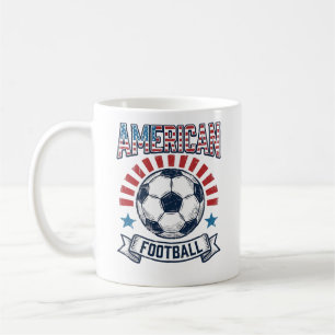 American Football Vintage Soccer Ball Shirt Design Coffee Mug