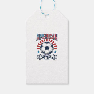 American Football Vintage Soccer Ball Shirt Design Gift Tags