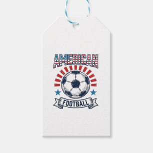 American Football Vintage Soccer Ball Shirt Design Gift Tags