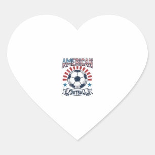 American Football Vintage Soccer Ball Shirt Design Heart Sticker