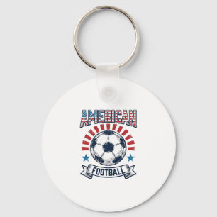 American Football Vintage Soccer Ball Shirt Design Key Ring