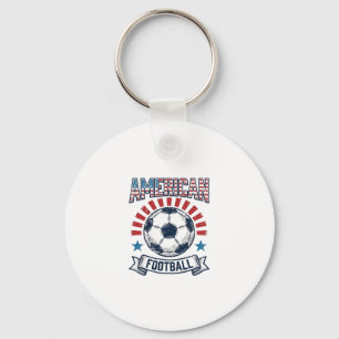 American Football Vintage Soccer Ball Shirt Design Key Ring