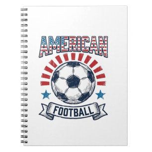 American Football Vintage Soccer Ball Shirt Design Notebook