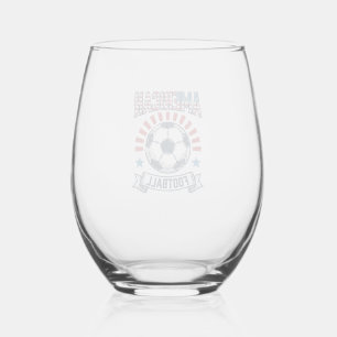 American Football Vintage Soccer Ball Shirt Design Stemless Wine Glass