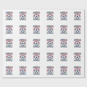American Football Vintage Soccer Ball Shirt Design Wrapping Paper