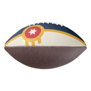 American football with flag of Tulsa, Oklahoma