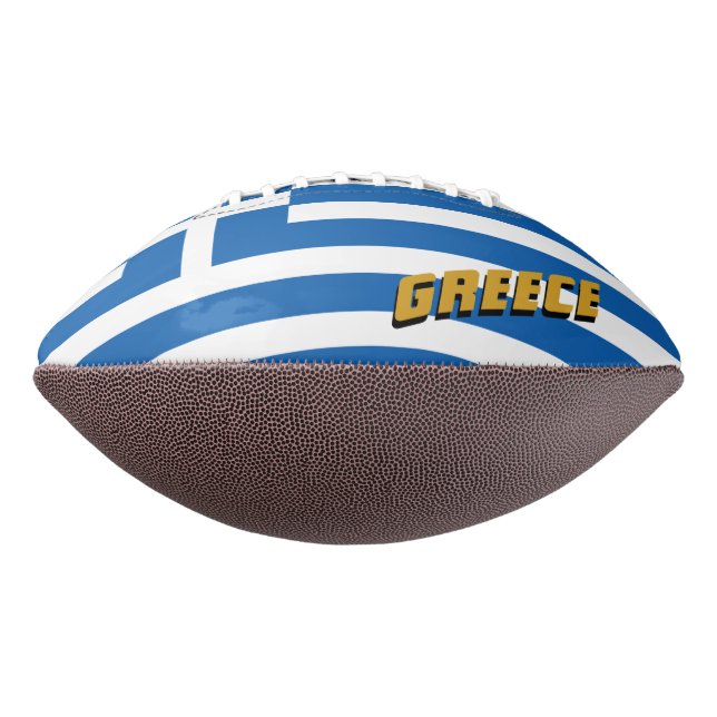 American Football with Greek Flag / Greece (Rotated 270)