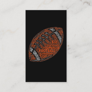 American Football Word Cloud Linemen Defence Business Card