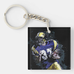 American footballer in cartoon style  key ring
