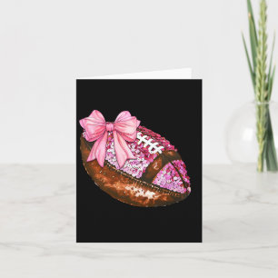 American Footbyll Coquette Bow Autumn Thanksgiving Card