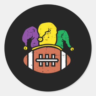 American Footbyll Rug Mardi Gras Carnival Celebrat Classic Round Sticker