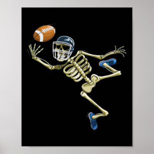 American Footll Skeleton Halloween Men Boys Footll Poster