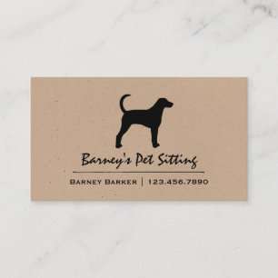American Foxhound Dog Breed Silhouette Business Card