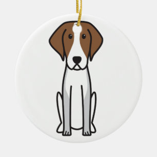 American Foxhound Dog Cartoon Ceramic Tree Decoration