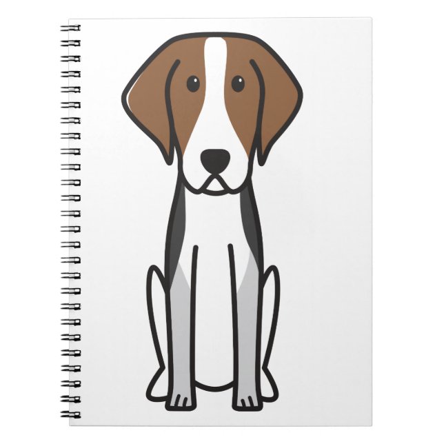 American Foxhound Dog Cartoon Spiral Notebook (Front)