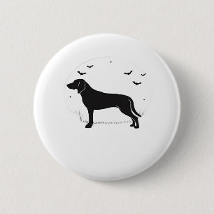 American Foxhound Dog – Halloween Moon Silhouette  6 Cm Round Badge