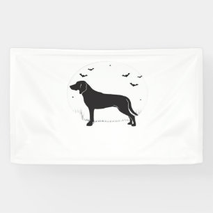American Foxhound Dog – Halloween Moon Silhouette Banner