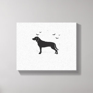 American Foxhound Dog – Halloween Moon Silhouette  Canvas Print