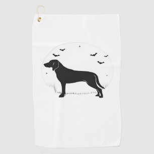 American Foxhound Dog – Halloween Moon Silhouette  Golf Towel