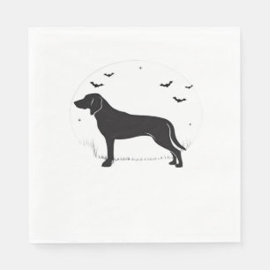 American Foxhound Dog – Halloween Moon Silhouette  Napkin