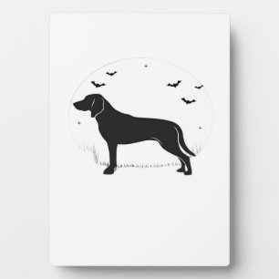 American Foxhound Dog � Halloween Moon Silhouette  Plaque