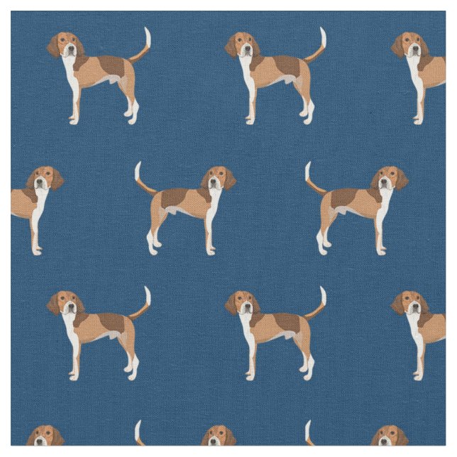 American Foxhound dog navy Fabric (Close Up)