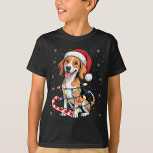 American Foxhound Dog Ugly Christmas Candy Cane Tr T-Shirt