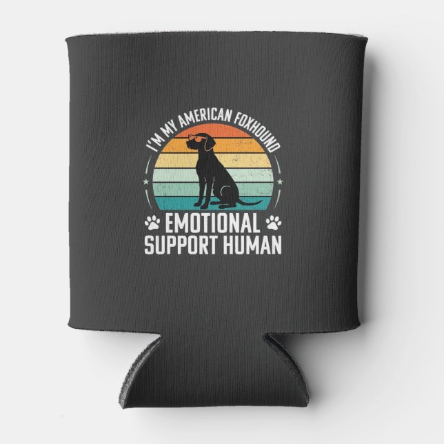 American Foxhound Emotional Support Human Dog Can Cooler (Front)