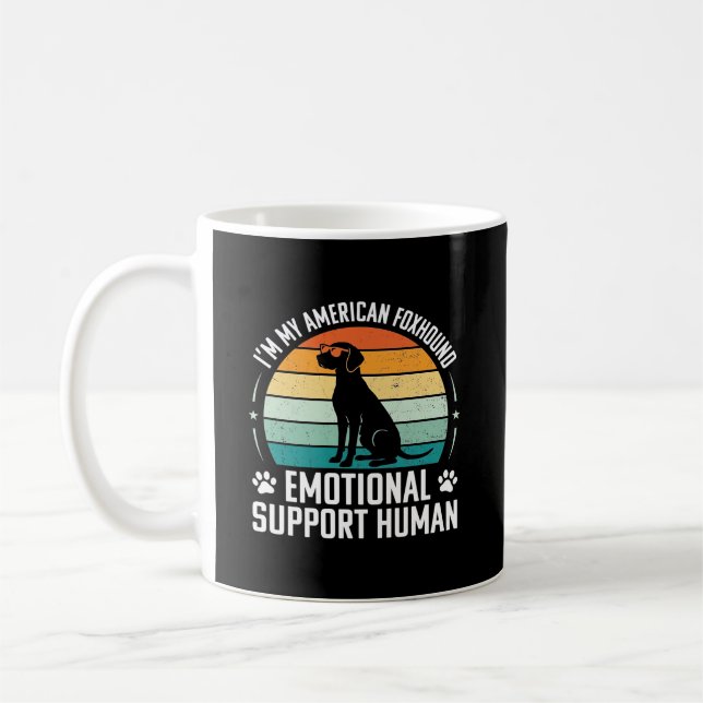 American Foxhound Emotional Support Human Dog Coffee Mug (Left)