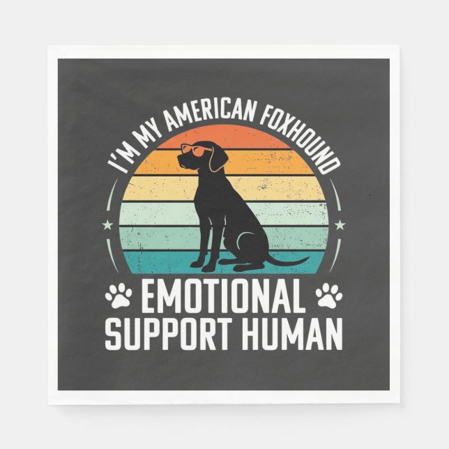 American Foxhound Emotional Support Human Dog Napkin (Front)