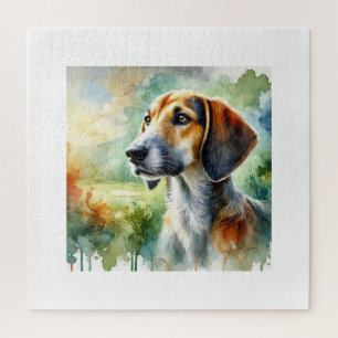 American Foxhound in Watercolor 050724AREF115 - Wa Jigsaw Puzzle
