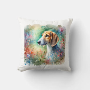 American Foxhound in Watercolor 200624AREF103 - Wa Cushion