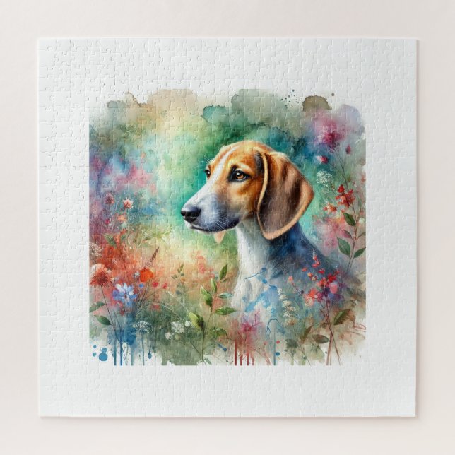 American Foxhound in Watercolor 200624AREF103 - Wa Jigsaw Puzzle (Vertical)