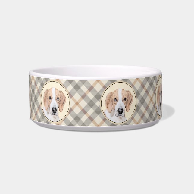 American Foxhound Painting - Cute Original Dog Art Bowl (Left)