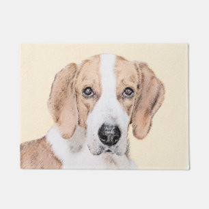 American Foxhound Painting - Cute Original Dog Art Doormat
